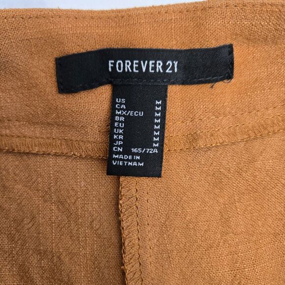Forever 21 Womens Shorts Medium Tan Woven Linen Blend Pockets Chic Preppy NWT - Picture 9 of 9